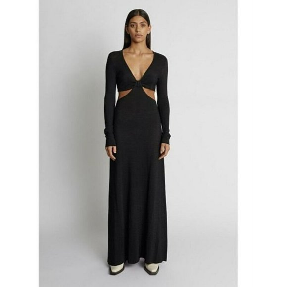 NEW Camilla and Marc Alvar Knit Maxi Dress Black Size 8 cut out sides RRP $850 - Picture 5 of 6
